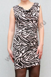 Вечернее платье с принтом зебра